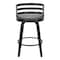 Armen Living Jayden 30" Bar Height Swivel Gray Faux Leather and Black Wood Bar Stool LCJYBAGRBL30 - alternate 4